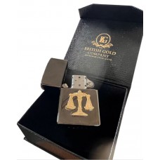 Legal Scales Gloss Black Personalised Lighter